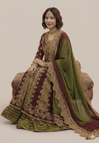 CRIMSON AIK JHALAK NEW ORGANZA MEHENDI/MAYO COLLECTION