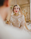 MAHA WAJAHAT NEW GOLD NET BRIDAL MAXI