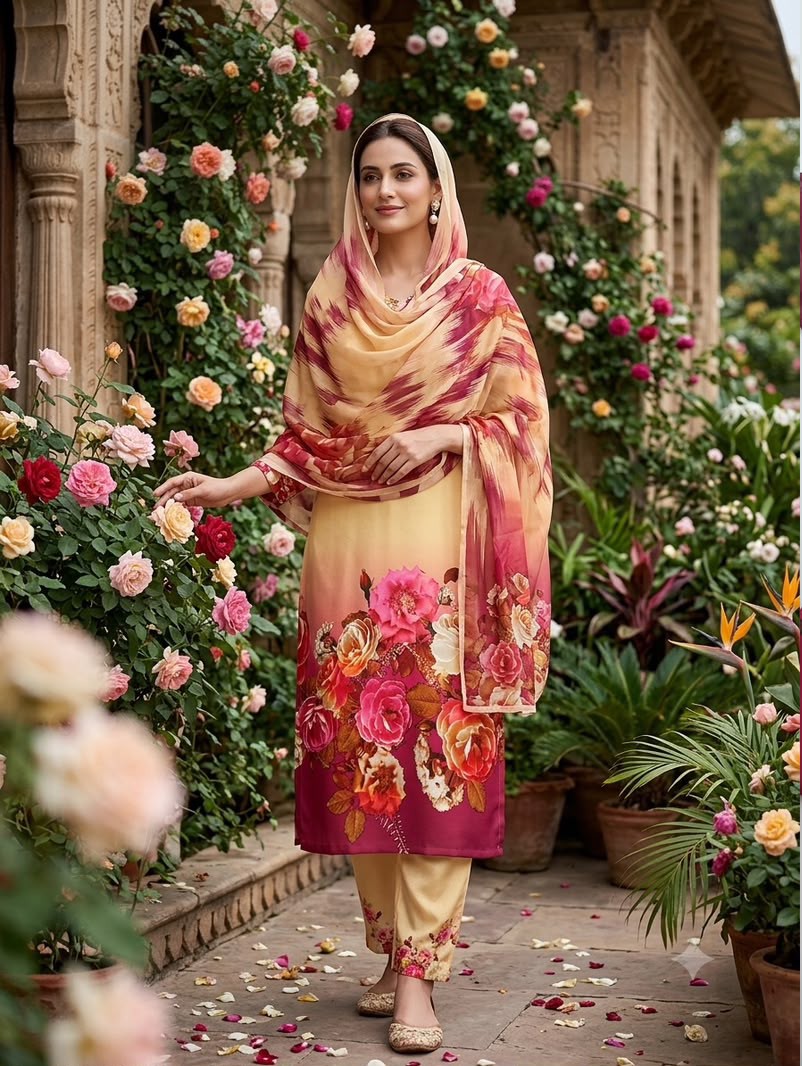 HADIZOUTFIT NEW DIGITAL PRINTED SILK PARTY WEAR BEZZ-5061