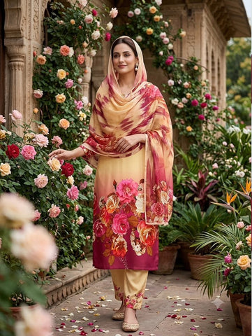 HADIZOUTFIT NEW DIGITAL PRINTED SILK PARTY WEAR BEZZ-5061