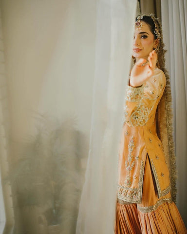 HADIZOUTFIT NEW ORANGE CHIFFON GHARARA