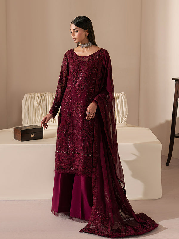 GULAL NEW MEHROON CHIFFON PARTY WEAR DIEZ-149