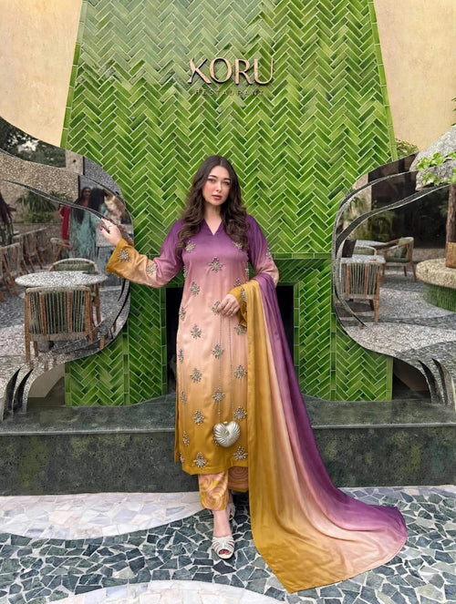 HADIZOUTFIT NEW TIE N DIE SILK PARTY WEAR BHZZ-274