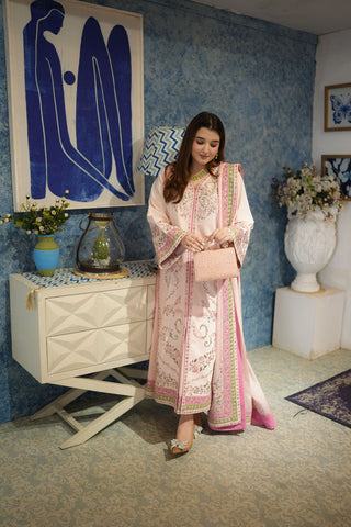 ANEELAS NEW PEACH KAAFTAN SILK PARTY WEAR FEZZ-224