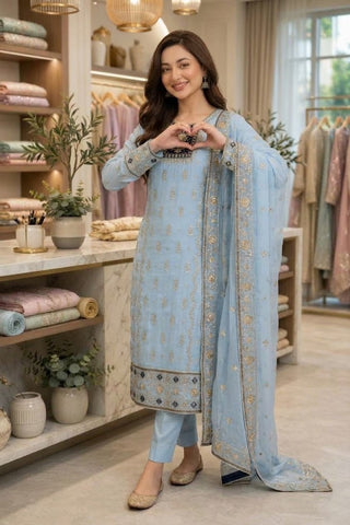 HADIZOUTFIT NEW SHEESHA SILK HAND MADE PARTY WEAR EBEZ- 269