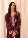 HADIZOUTFIT NEW MEHROON STITCHED SILK PARTY WEAR DFEZ-226