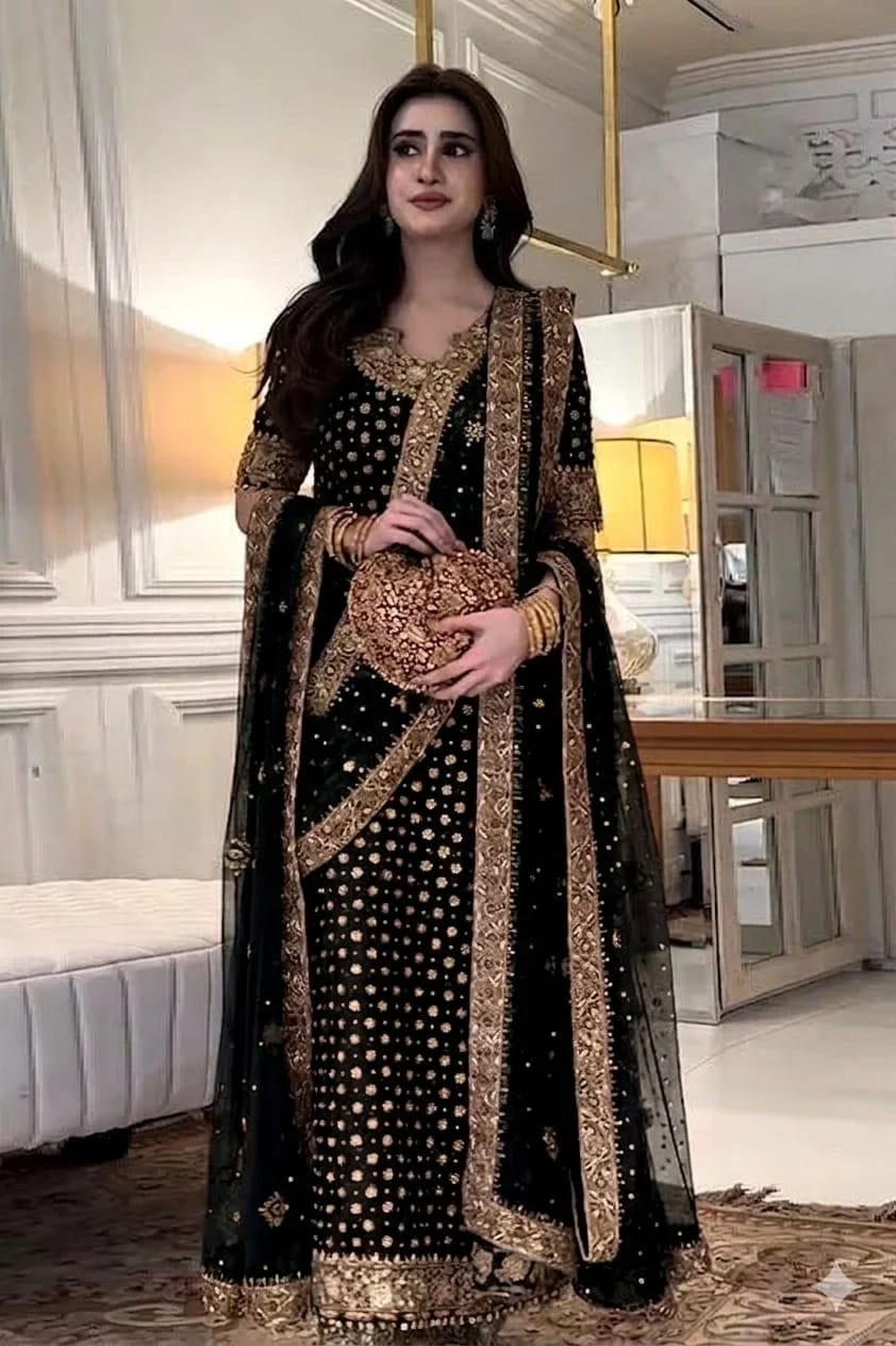 HARIS SHAKEEL NEW SHOCKING PINK CHIFFON PARTY WEAR