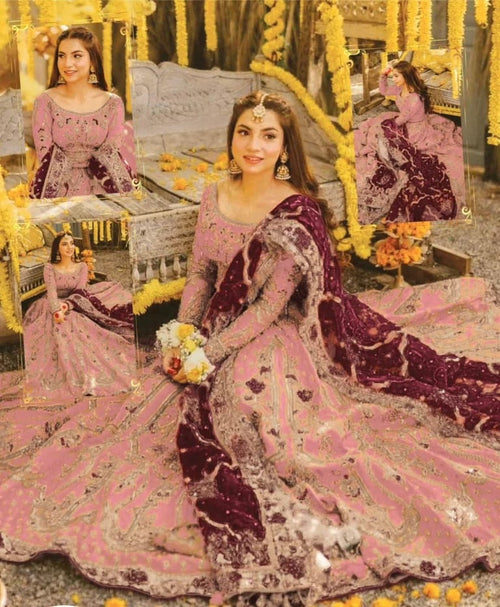 MAHA WAJAHAT NEW PIYAZI NET BRIDAL MAXI