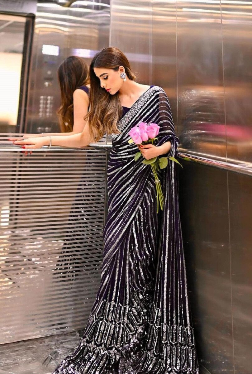 Saba Rajput Tk Saba Rajput SIGNATURE BLACK Chiffon Saree - 11409 – Hadiz outfit