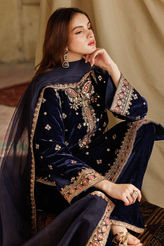 CHARIZMA LUXURY EMBROIDERED VELVET - 3 PC UNSTITCHED