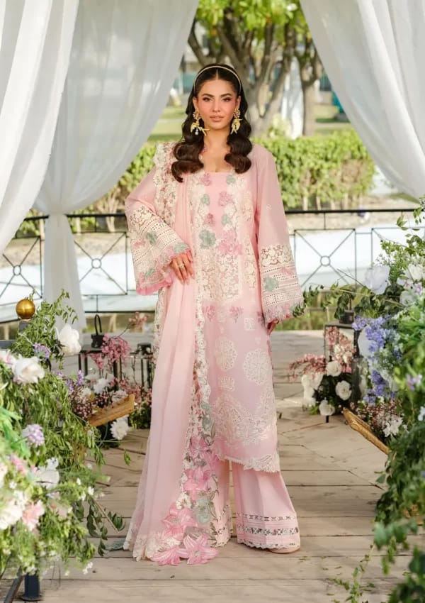 ELAF NEW PINK CHIKANKARI LUXURY LAWN COLLECTION
