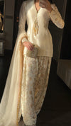 ZAINAB SHAMSI NEW WHITE RAW SILK PARTY WEAR EBEZ-091