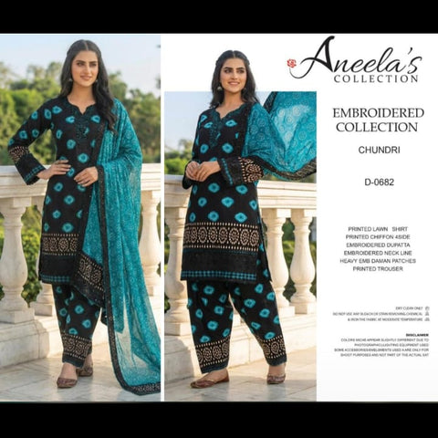 ANEELAS NEW BLUE PRINTED LUXURY LAWN COLLECTION
