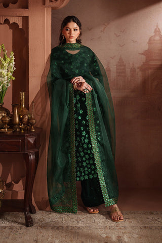 IZNIK NEW BOTTLE GREEN VELVET PARTY WEAR