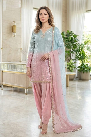 HADIZOUTFIT NEW TIE N DIE BAMBER CHIFFON PARTY WEAR