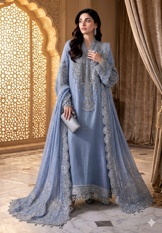 MARIA.B NEW GREY CHIFFON WEDDING COLLECTION