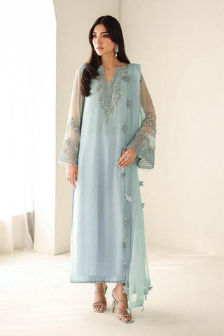 BAROQUE NEW SKY-BLUE CHIFFON PARTY WEAR