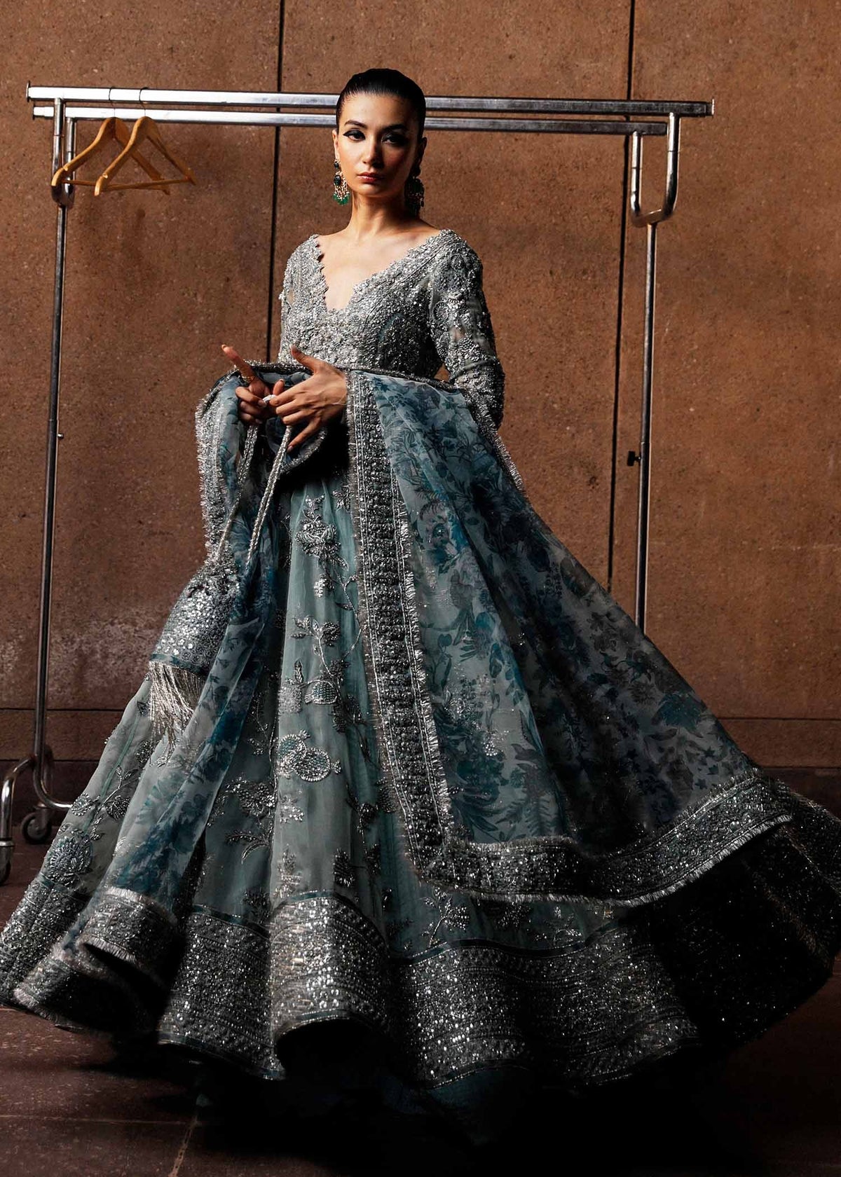 HUSSAIN REHAR NEW ORGANZA BRIDAL MAXI