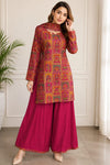HADIZOUTFIT NEW SHOCKING PINK RAWSILK PARTY WEAR FGZZ-159
