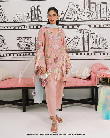 HADIZOUTFIT NEW PEACH SILK PARTY WEAR DBEZ- 270