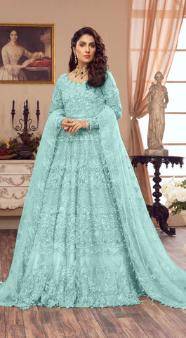 Anaya Seagreen Bridal Collection Net Replica