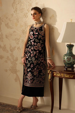 BAROQUE NEW JET BLACK VELVET PARTY WEAR