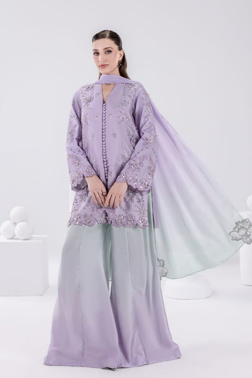 HADIZOUTFIT NEW LILAC SILK PARTY WEAR DBEZ-198