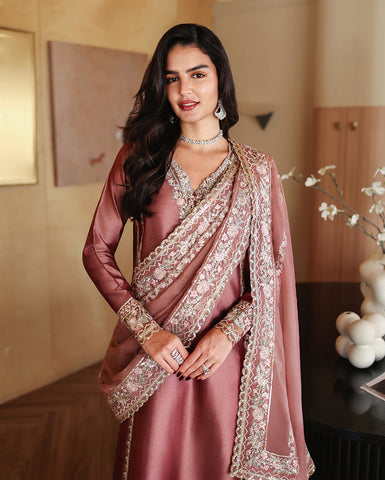 MUSHQ NEW PINK SILK PARTY WEAR DEZZ- 265