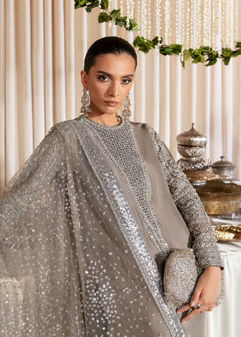 Hussain Rehar HandMade Luxury  Collections LUCENT Raw Silk 3pc