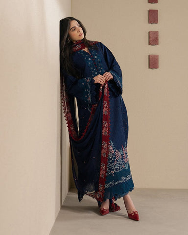 ZIVA BLUE EMBROIDERED LUXARY LAWN COLLECTION
