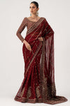 MARIA B NEW EXCLUSIVE RED CHIFFON SAREE HEZZ-129