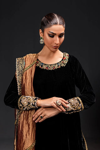 Ammara Khan Black Velvet Collection Replica