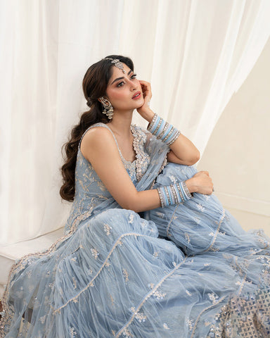 FAIZA SAQLAIN NEW NET PARTY WEAR GHARARA IGEZ-070