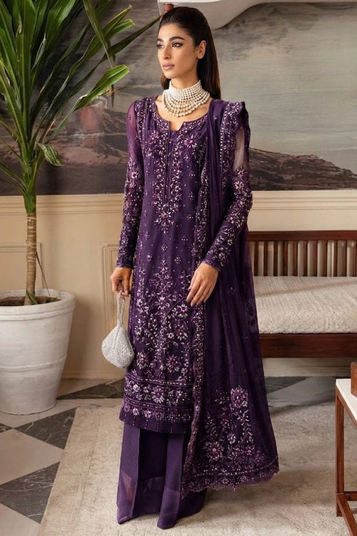 GULAL NEW PURPLE ORGANZA PARTY WEAR DHEZ-232