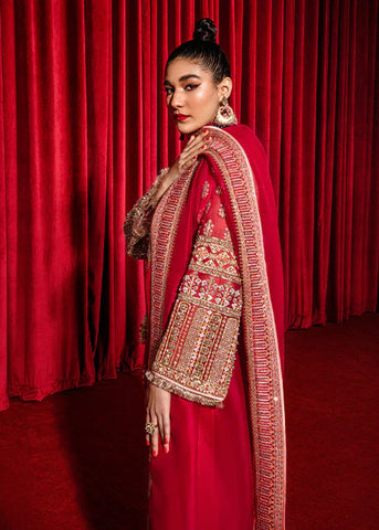 Hussain Rehar Red Formal Collection Silk