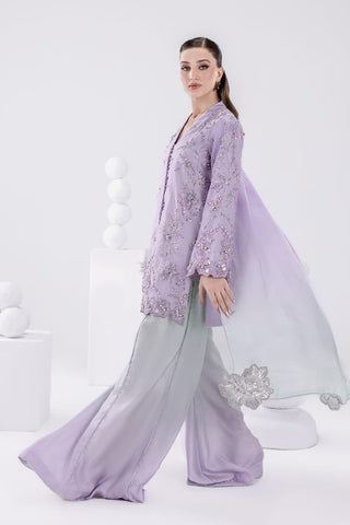 HADIZOUTFIT NEW LILAC SILK PARTY WEAR DBEZ-198