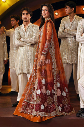 NUREH NEW RUST NET BRIDAL MAXI