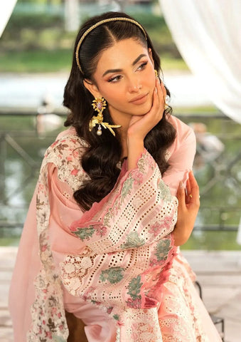 ELAF NEW PINK CHIKANKARI LUXURY LAWN COLLECTION