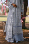 QALAMKAR NEW GREY CHIKANKARI LUXURY LAWN COLLECTION