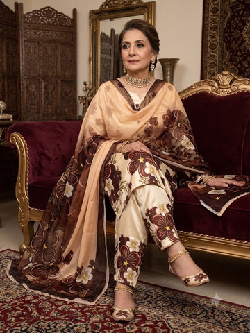 HADIZOUTFIT NEW DIGITAL PRINTED SILK PARTY WEAR BZEZ-5058