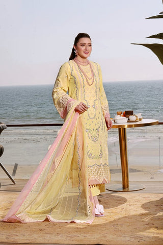 ANEELAS NEW YELLOW CHIKANKARI LUXURY LAWN COLLECTION