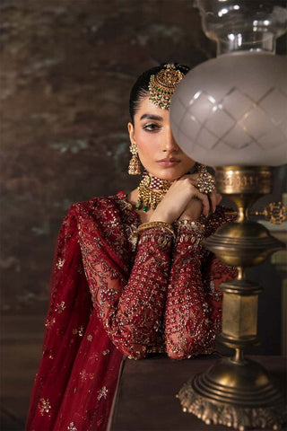 AFROZEH NEW BLOOD RED BRIDAL WEAR MAXI KZZ-009