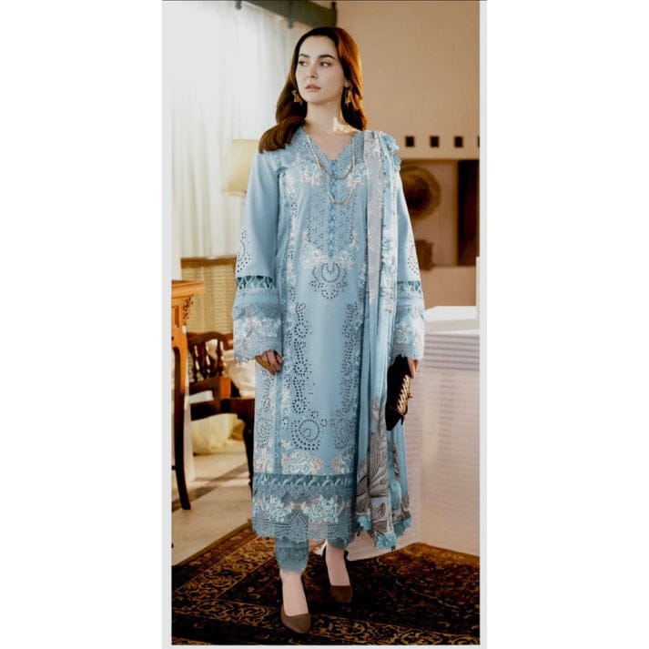 JADE NEW CHIKANKARI SKY BLUE LUXURY LAWN COLLECTION