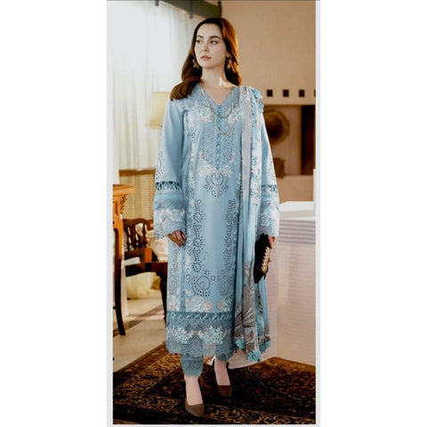 JADE NEW CHIKANKARI SKY BLUE LUXURY LAWN COLLECTION