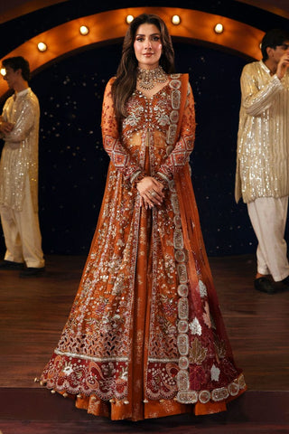 NUREH NEW RUST NET BRIDAL MAXI