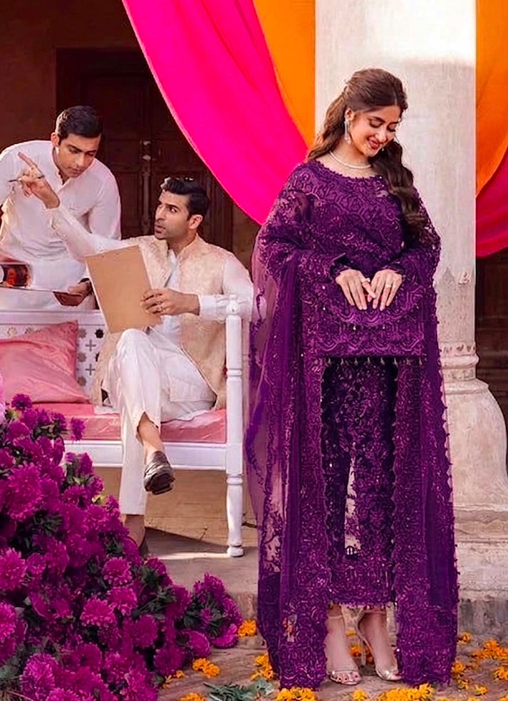 KANWAL MALIK NEW PURPLE NET PARTY WEAR DCEZ-082
