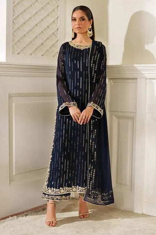 IZNIK NEW BLUE CHIFFON PARTY WEAR DBZZ-122