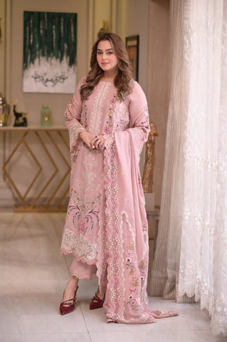 ANEELAS NEW PINK CHICKANKARI LUXURY LAWN COLLECTION