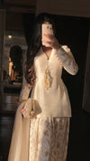 ZAINAB SHAMSI NEW WHITE RAW SILK PARTY WEAR EBEZ-091