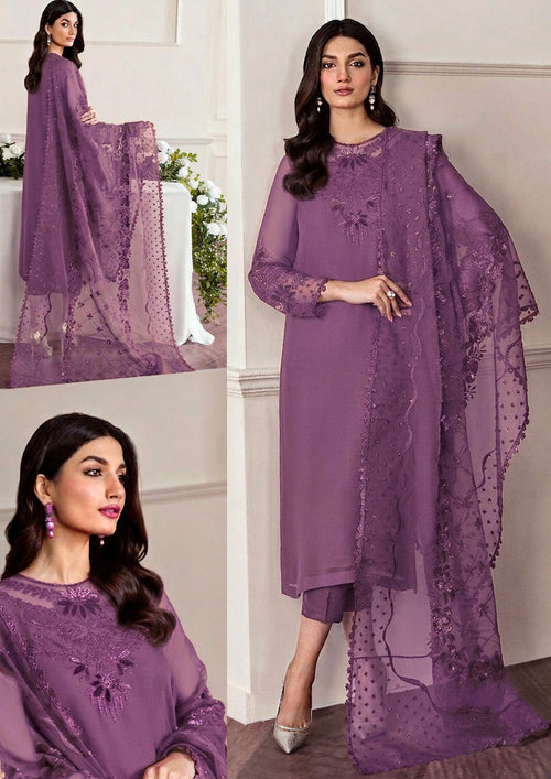BAROQUE NEW LILAC CHIFFON FORMAL WEAR BIZZ-152
